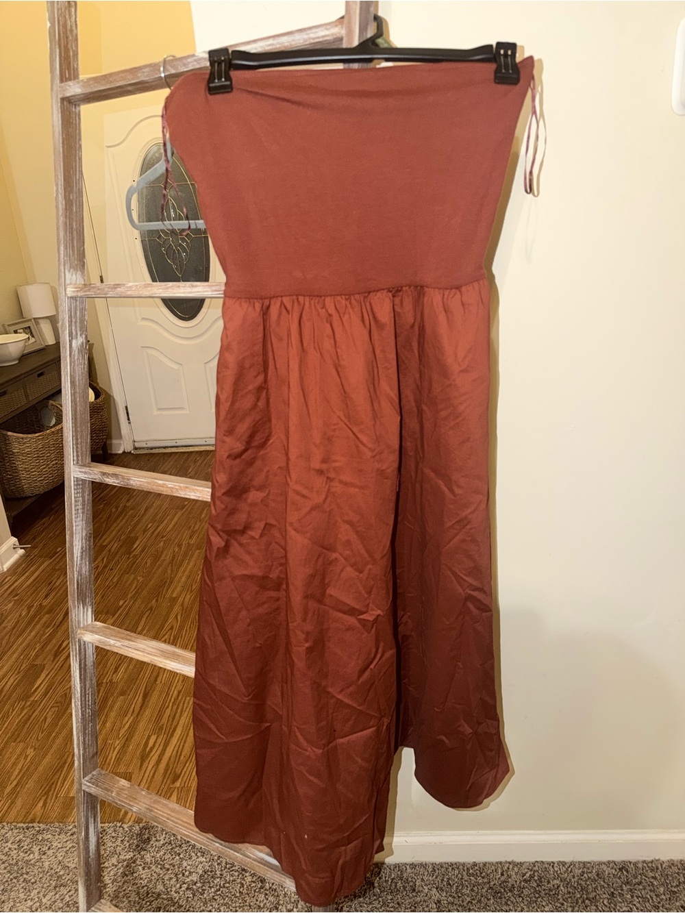 GAP Strapless Maxi Dress in Terracotta